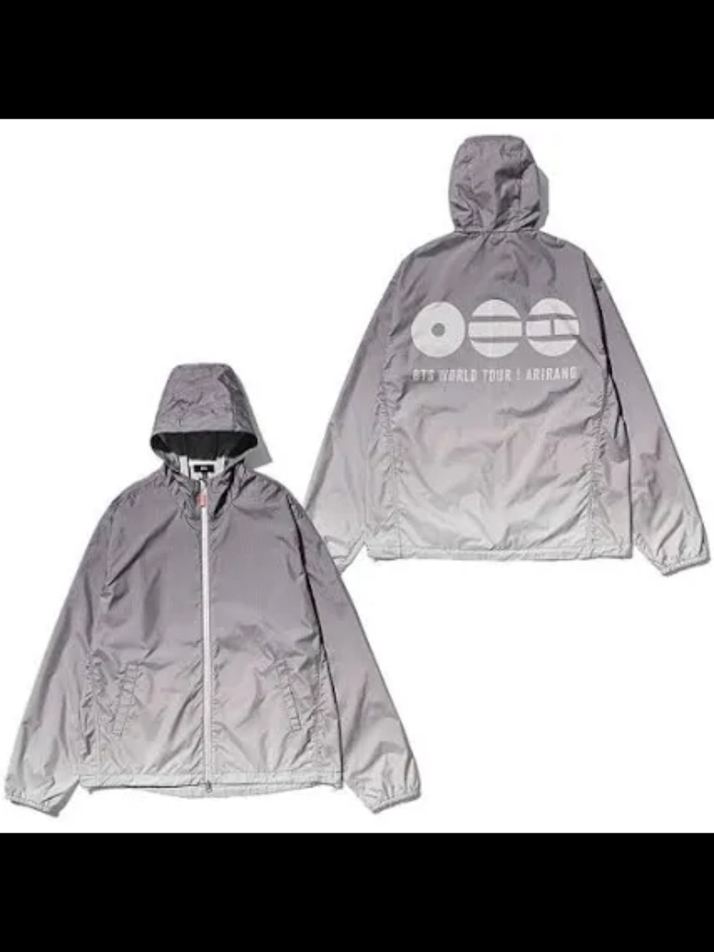 NWT BTS OFFICIAL WIND JACKET Arirang Tour Merch Sz Large Windbreaker - Picture 4 of 5